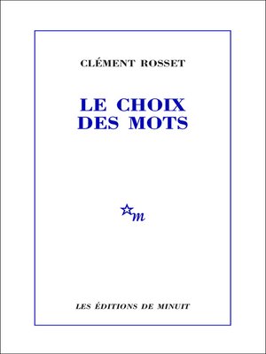 cover image of Le Choix des mots